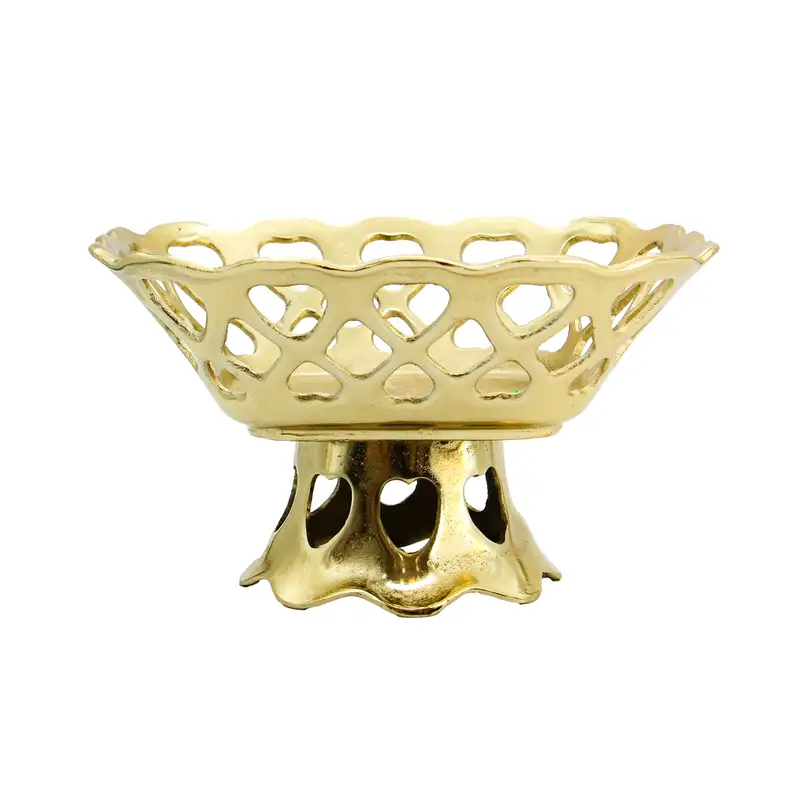 میوه خوری مشبک گردطلایی سایز کوچک کد 10576