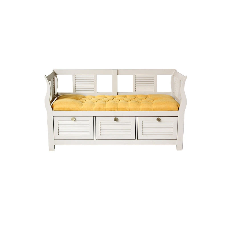 نیمکت TYPE1 I001 ابعاد 130*45*50 چوب طوسی پارچه زرد - Image 5