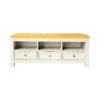 نیمکت TYPE1 I001 ابعاد 130*45*50 چوب طوسی پارچه زرد