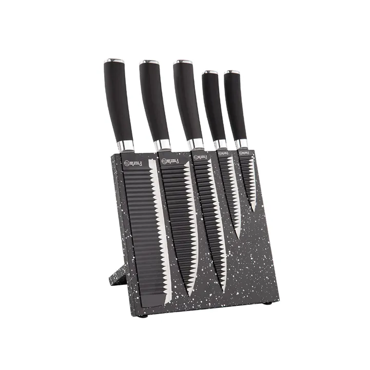 سرویس چاقو 6 پارچه مدل مگنتی گرانیت مشکی کد 8106