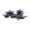 سرویس 11 پارچه قابلمه دارک بلو (آبی نفتی / ساده) کد 0116-6501111