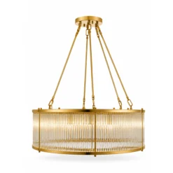 لوستر گرد 2لاین کریستال لوله ای قطر 80-طلایی براق-شفاف-کد 165