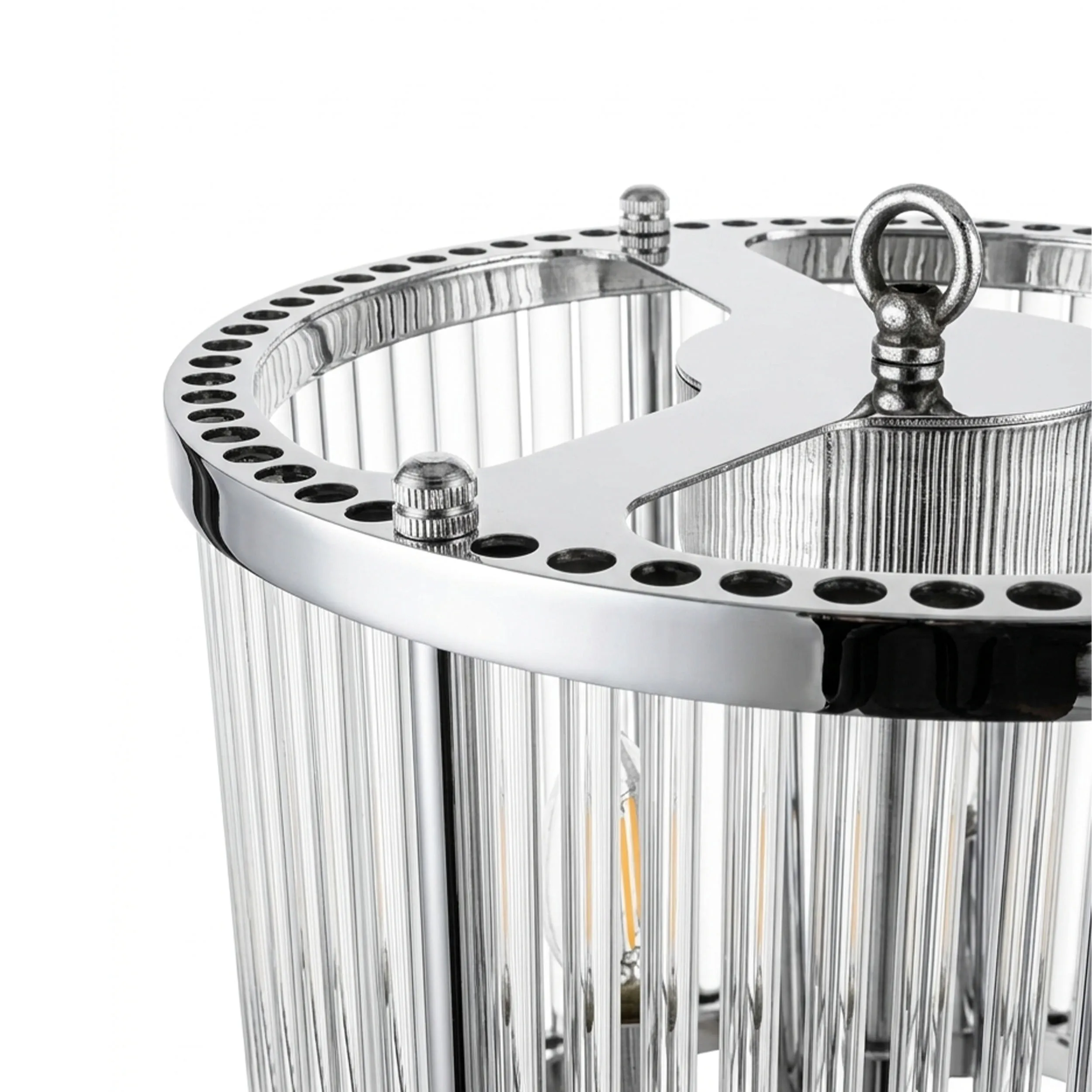 آباژور رومیزی کریستال لوله ای-کروم-شفاف-کد 177 - Image 2