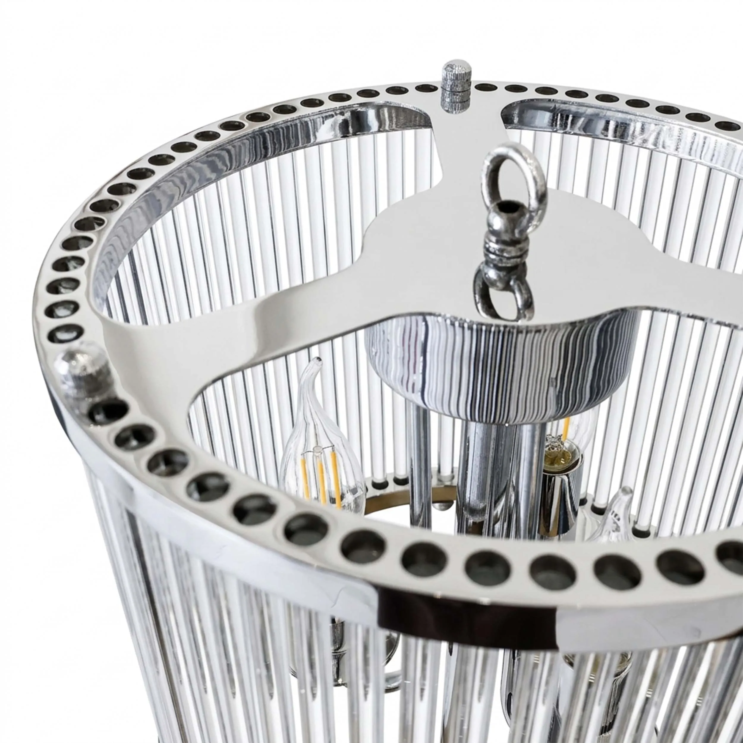 آباژور رومیزی کریستال لوله ای-کروم-شفاف-کد 177 - Image 3