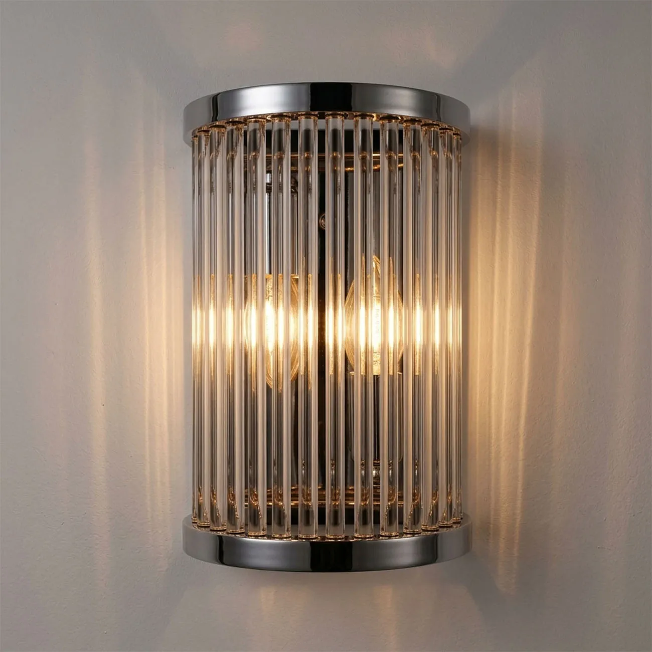 دیوارکوب کریستال لوله ای 25 سانت-کروم-شفاف-کد 174 - Image 3