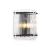 دیوارکوب گرود یک طبقه قطر 25 دوشعله رنگ استاتیک مشکی کریستال شفاف