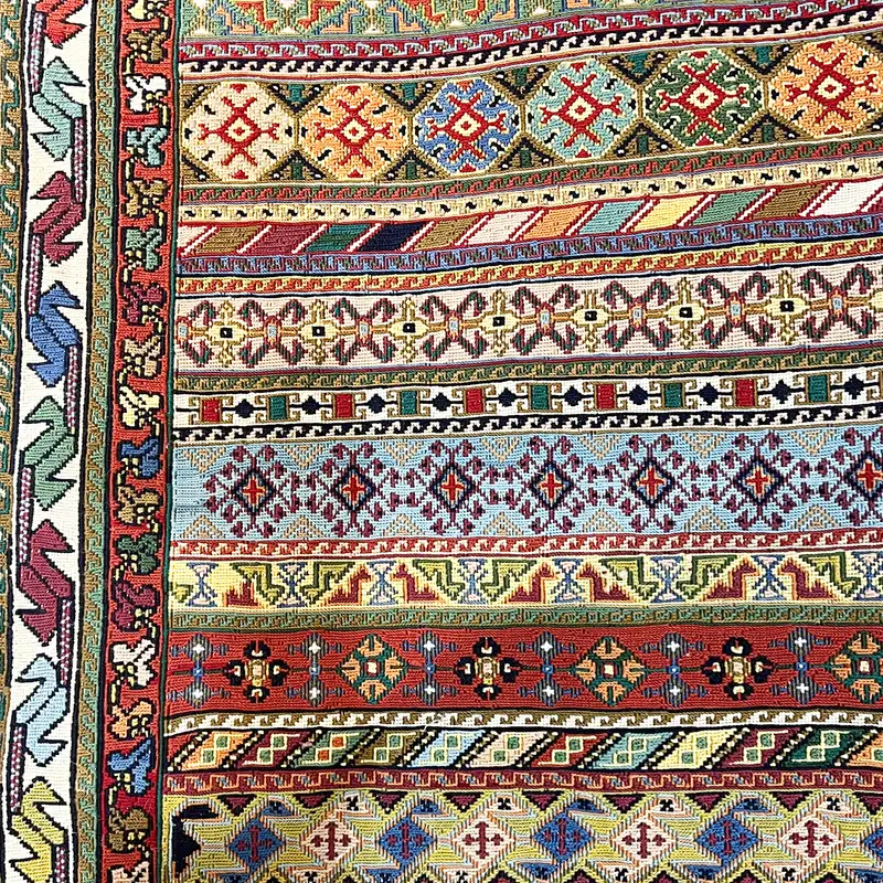 گلیم سوزنی زرع نیم راه راه خطی سایز 150*100 کد 1221 - Image 2