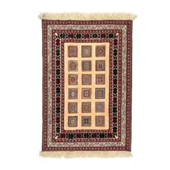 گلیم فرش مرینوس کرمی قاب کوچک سایز 120*82کد 1103