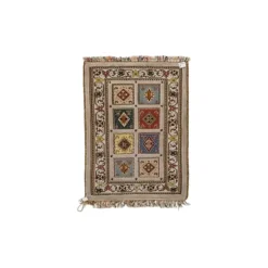 گلیم فرش ذوالانواری رنگ گیاهی دست ریس سایز 126*82 کدB289