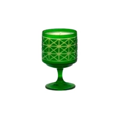 شمع پایه دار شیشه سبز کد 10150/13