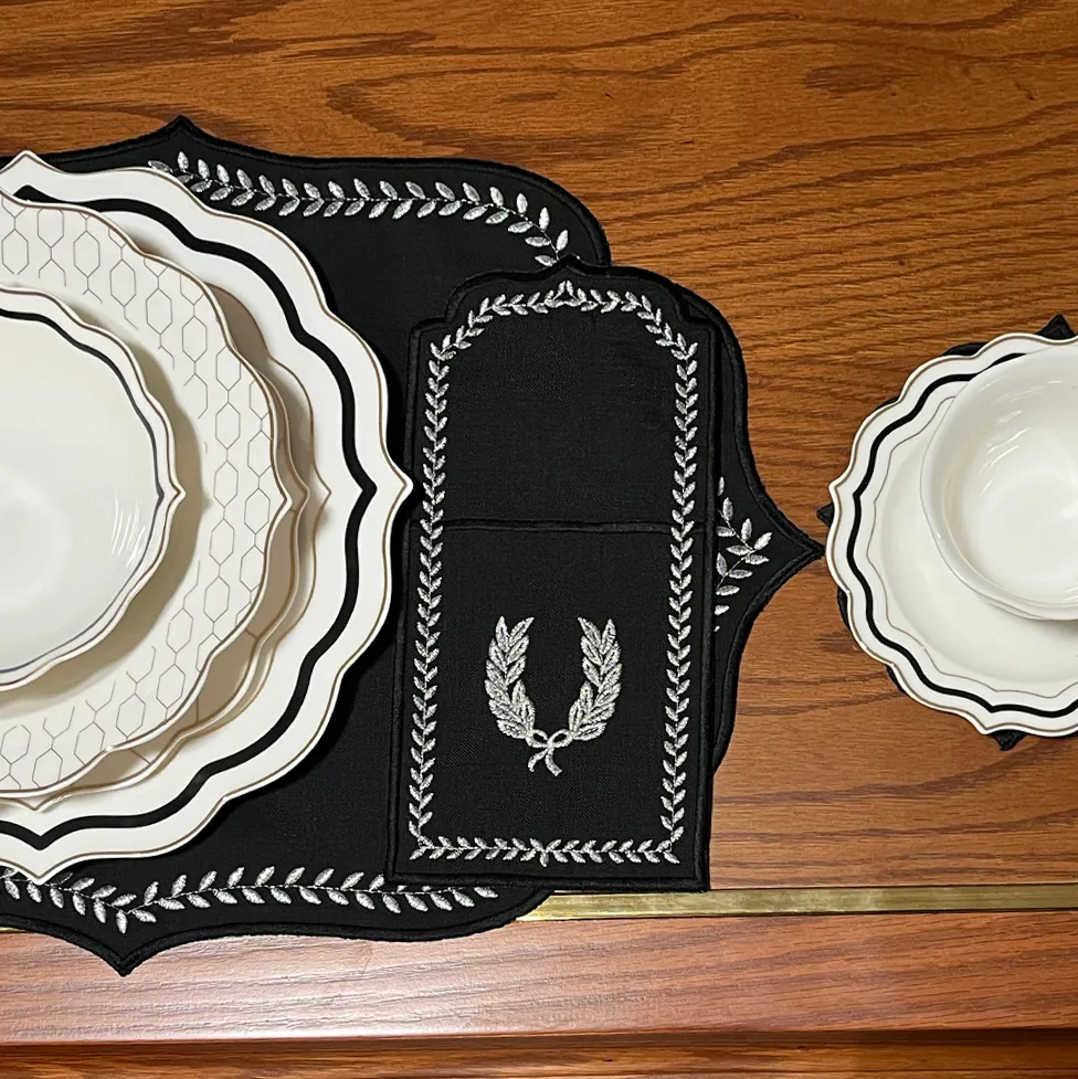 زیر بشقابی مشکی نقره ای کد 10491 - Image 3