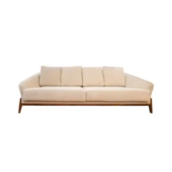 مبل اوتو سه نفره چوب گردویی تیره پارچه اولیور 102 و اولیور 906